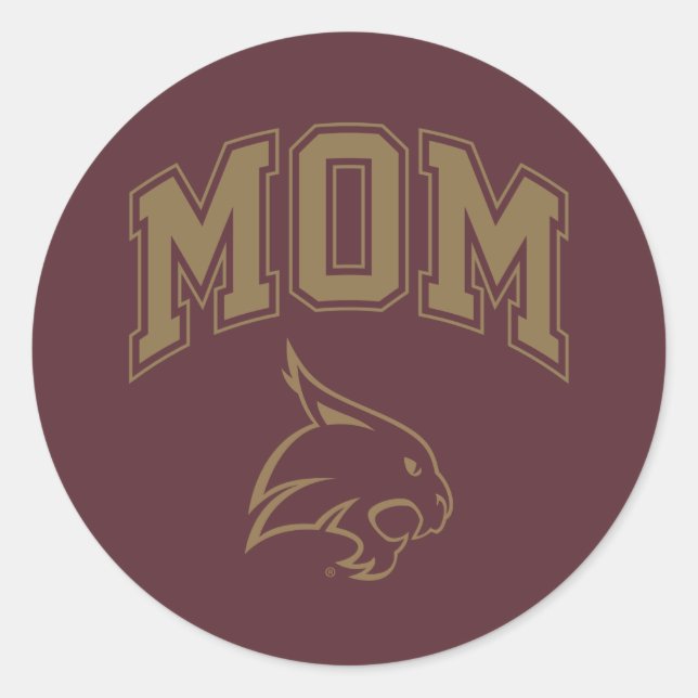 Texas State University Mom Classic Round Sticker (Front)