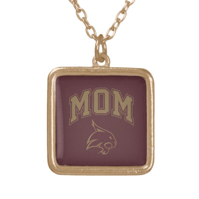 Texas State University Mom Gold Plated Necklace (Front)