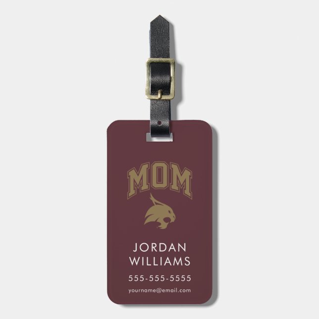 Texas State University Mom Luggage Tag (Front Vertical)