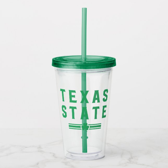 Texas State University | St. Patrick's Day Acrylic Tumbler (Front)