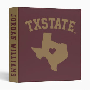 Texas State University State Love 3 Ring Binder