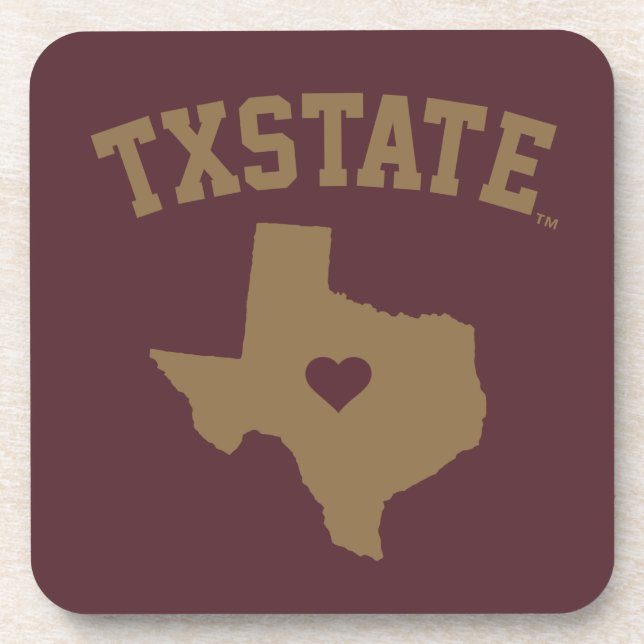 Texas State University State Love Beverage Coaster (Front)
