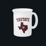 Texas State University State Love Beverage Pitcher<br><div class="desc">Check out these new Texas State University designs! Show off your TSU Bobcats pride with these new Texas State products. These make perfect gifts for the Bobcats student, alumni, family, friend or fan in your life. All of these Zazzle products are customizable with your name, class year, or club. Go...</div>