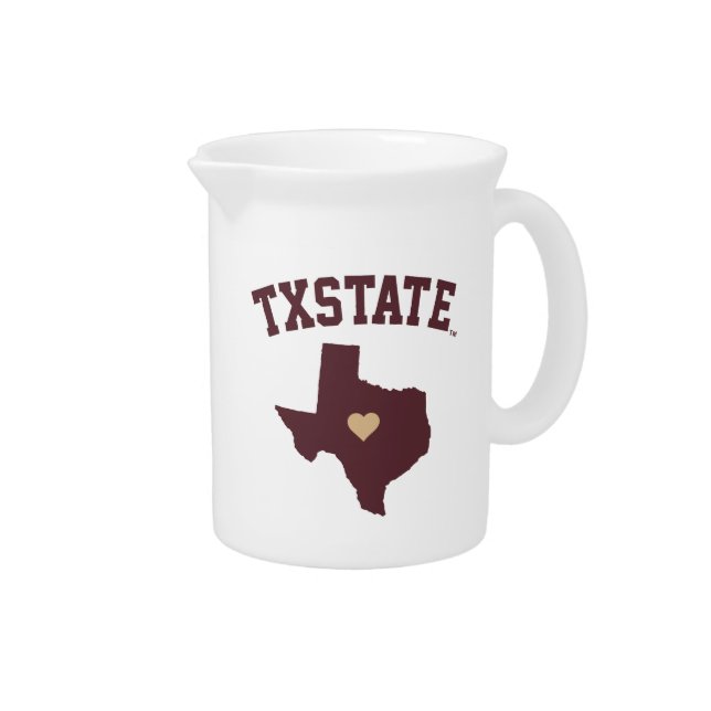 Texas State University State Love Beverage Pitcher (Right)