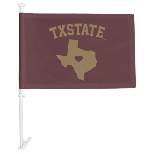 Texas State University State Love Car Flag