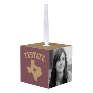 Texas State University State Love Cube Ornament