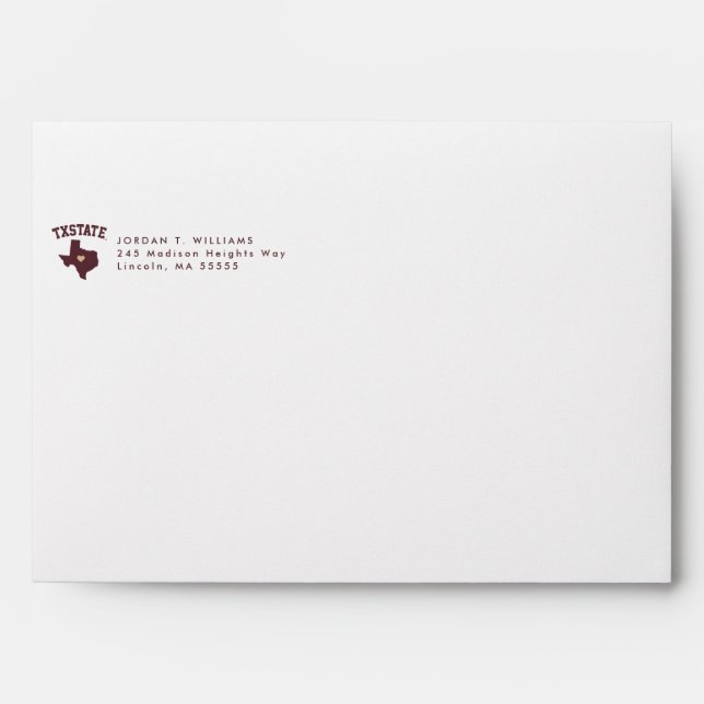 Texas State University State Love Envelope (Front)
