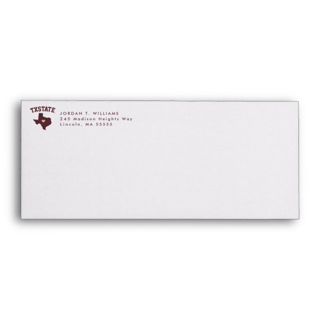 Texas State University State Love Envelope (Front)