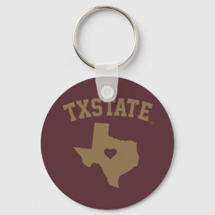 Texas State University State Love Keychain