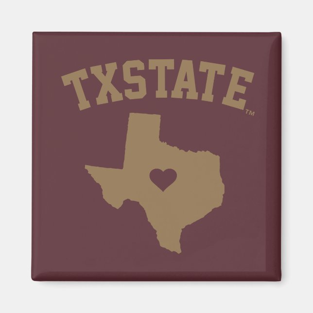 Texas State University State Love Magnet (Front)