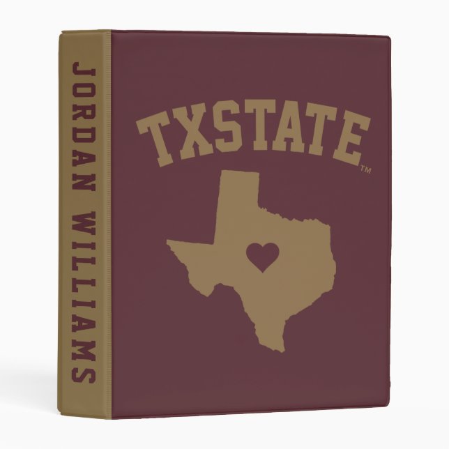 Texas State University State Love Mini Binder (Front/Spine)
