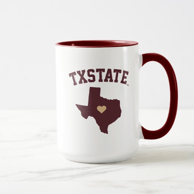 Texas State University State Love Mug (Right)