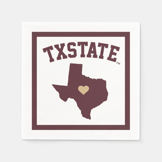 Texas State University State Love Napkins (Front)