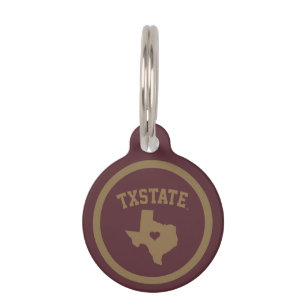 Texas State University State Love Pet ID Tag