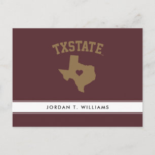 Texas State University State Love Postcard
