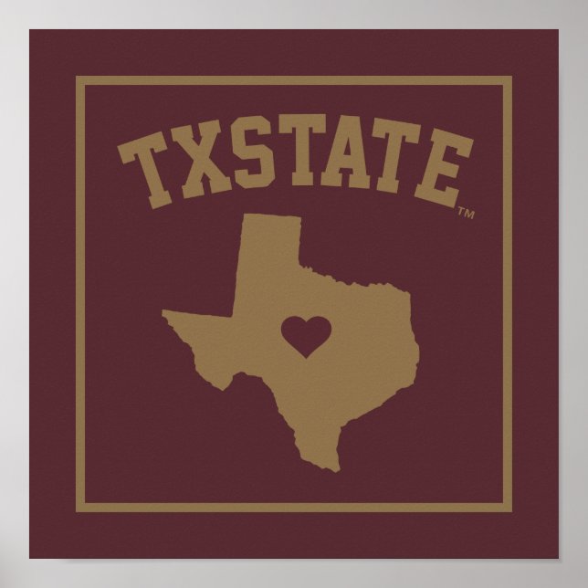 Texas State University State Love Poster (Front)