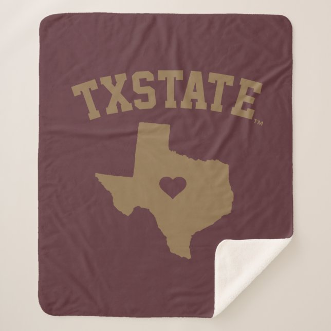 Texas State University State Love Sherpa Blanket (Front)
