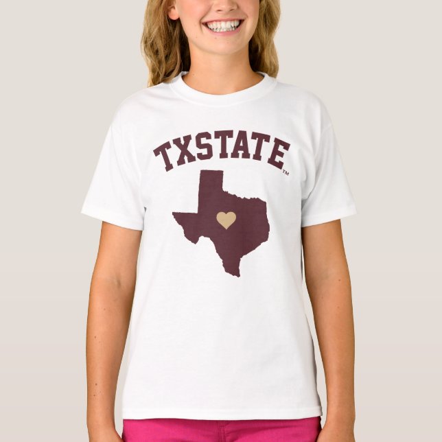 Texas State University State Love T-Shirt (Front)