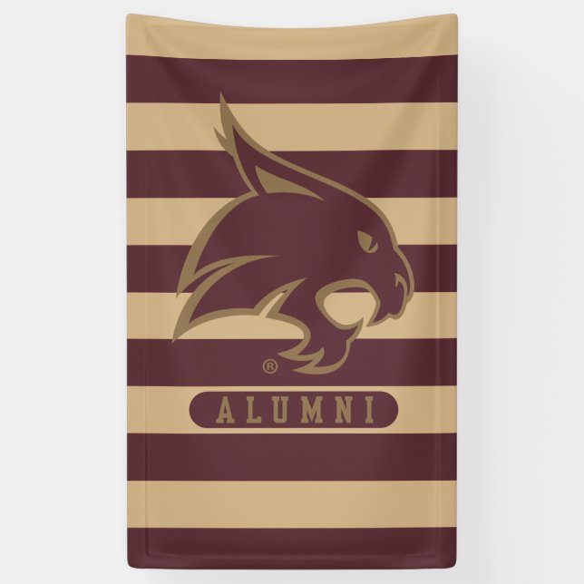 Texas State University Supercat Alumni Stripes Banner (Vertical)
