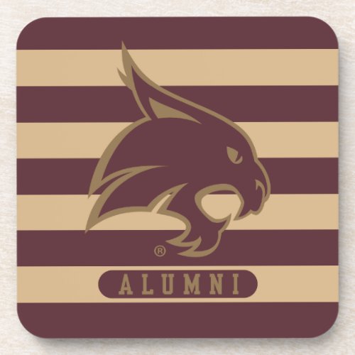 Texas State University Supercat Alumni Stripes Beverage Coaster