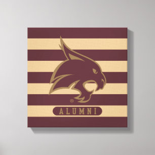 Texas State University Supercat Alumni Stripes Canvas Print