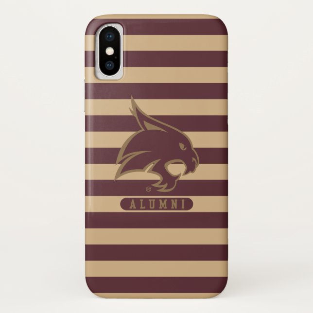 Texas State University Supercat Alumni Stripes Case-Mate iPhone Case (Back)
