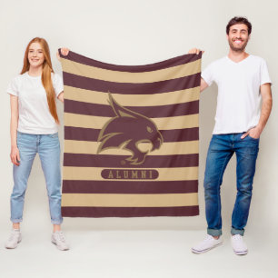 Texas State University Supercat Alumni Stripes Fleece Blanket