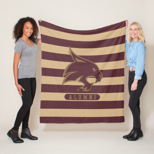 Texas State University Supercat Alumni Stripes Fleece Blanket