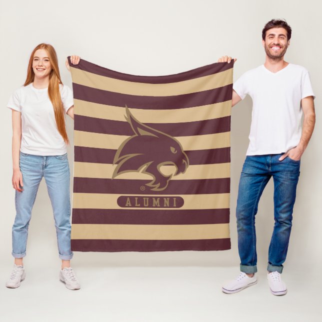 Texas State University Supercat Alumni Stripes Fleece Blanket (In Situ)
