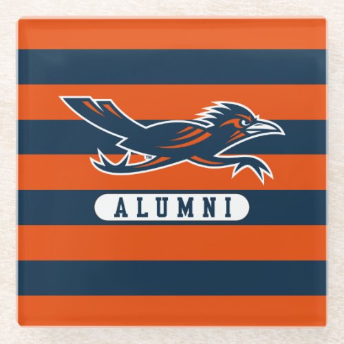 Texas State University Supercat Alumni Stripes Glass Coaster