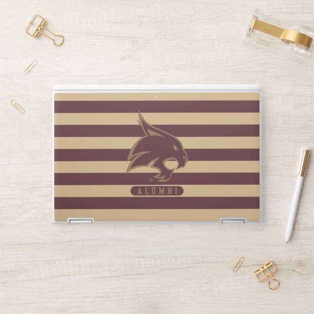 Texas State University Supercat Alumni Stripes HP Laptop Skin (Desk)