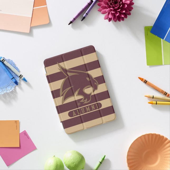 Texas State University Supercat Alumni Stripes iPad Mini Cover (In Situ)