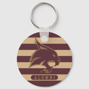 Texas State University Supercat Alumni Stripes Keychain