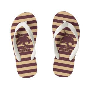 Texas State University Supercat Alumni Stripes Kid's Flip Flops