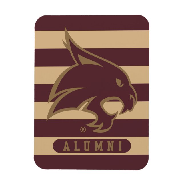 Texas State University Supercat Alumni Stripes Magnet (Vertical)