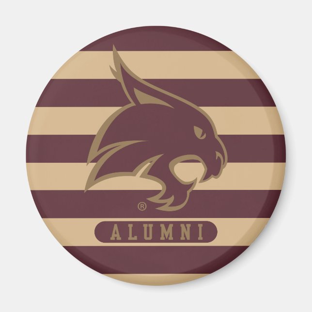 Texas State University Supercat Alumni Stripes Magnet (Front)