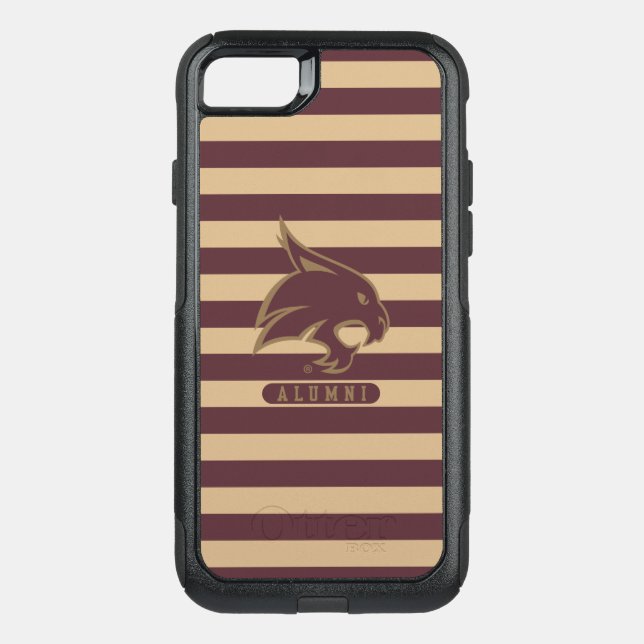 Texas State University Supercat Alumni Stripes Otterbox iPhone Case (Back)