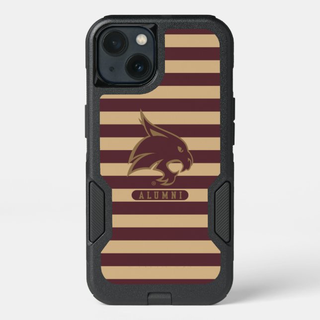 Texas State University Supercat Alumni Stripes Otterbox iPhone Case (Back)