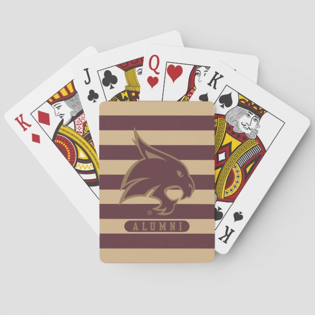 Texas State University Supercat Alumni Stripes Poker Cards (Back)