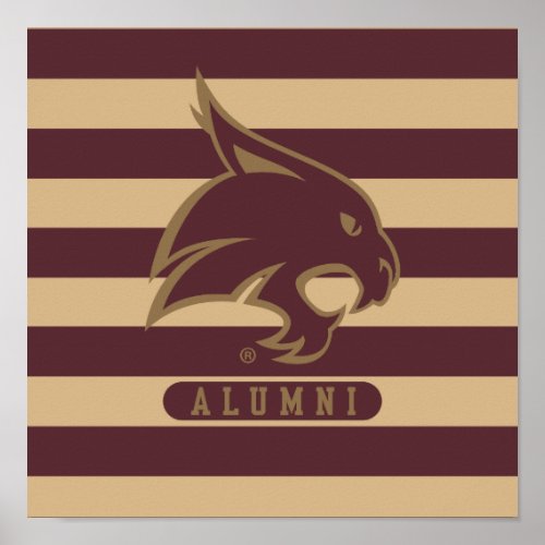Texas State University Supercat Alumni Stripes Poster