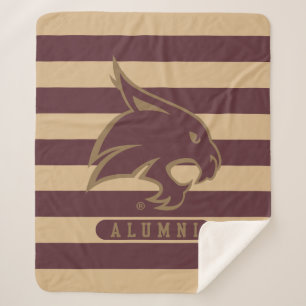 Texas State University Supercat Alumni Stripes Sherpa Blanket