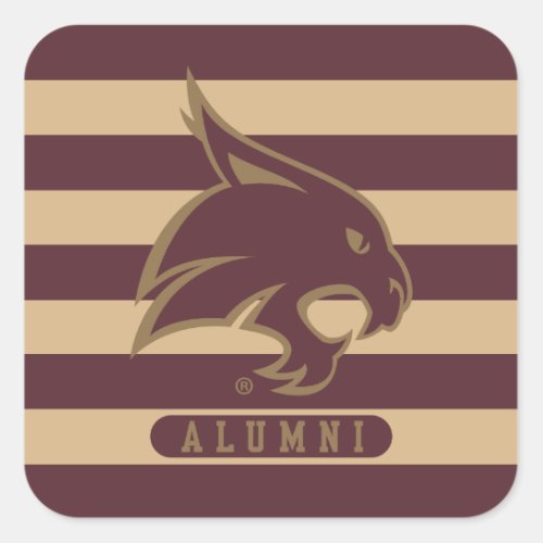Texas State University Supercat Alumni Stripes Square Sticker