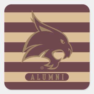 Texas State University Supercat Alumni Stripes Square Sticker