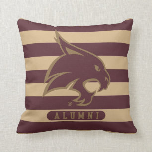 Texas State University Supercat Alumni Stripes Throw Pillow