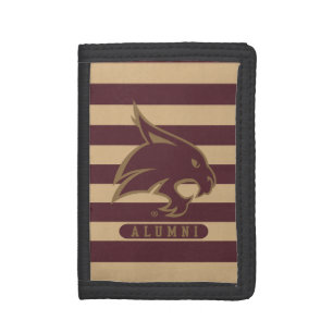 Texas State University Supercat Alumni Stripes Trifold Wallet