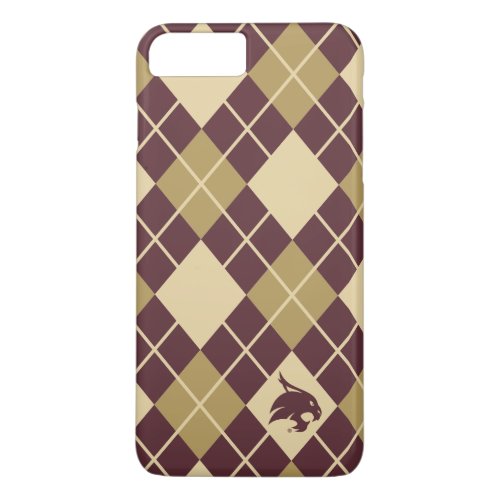 Texas State University Supercat Argyle Pattern iPhone 8 Plus7 Plus Case