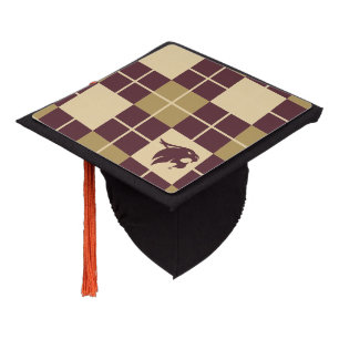 Texas State University Supercat Argyle Pattern Graduation Cap Topper