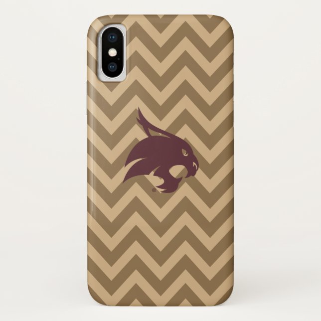 Texas State University Supercat Chevron Pattern Case-Mate iPhone Case (Back)