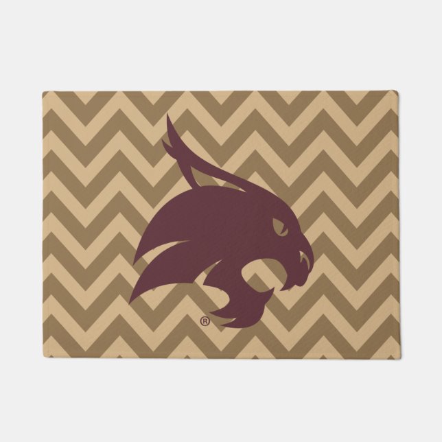 Texas State University Supercat Chevron Pattern Doormat (Front)
