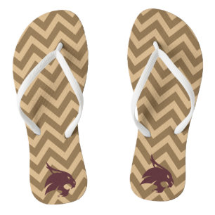 Texas State University Supercat Chevron Pattern Flip Flops